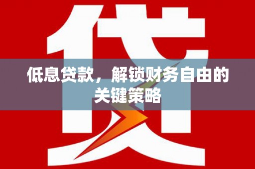 新县低息贷款，解锁财务自由的关键策略