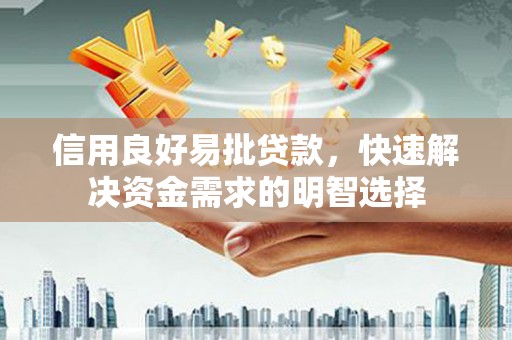 新县信用良好易批贷款，快速解决资金需求的明智选择