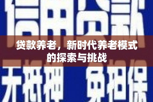 新县贷款养老，新时代养老模式的探索与挑战