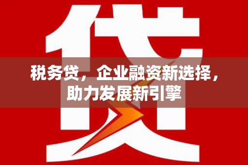 新县税务贷，企业融资新选择，助力发展新引擎