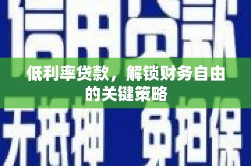 新县低利率贷款，解锁财务自由的关键策略