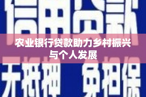新县农业银行贷款助力乡村振兴与个人发展