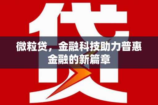 新县微粒贷，金融科技助力普惠金融的新篇章
