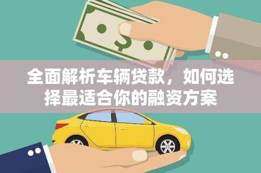 新县全面解析车辆贷款，如何选择最适合你的融资方案