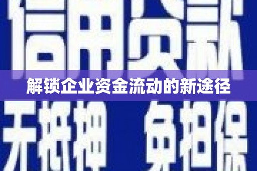 新县解锁企业资金流动的新途径