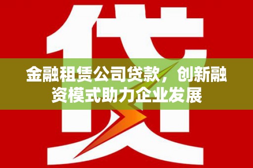 新县金融租赁公司贷款，创新融资模式助力企业发展